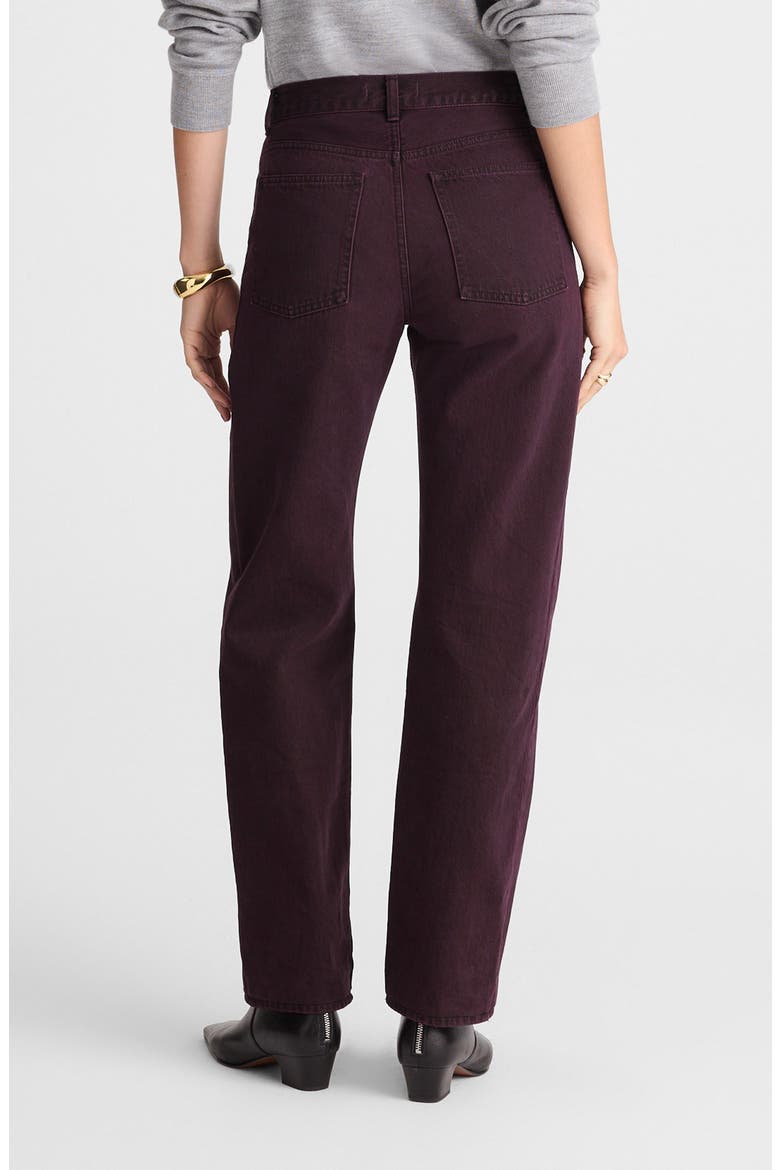Pieced Barrel Leg Jeans, Alternate, color, DARK BURGUNDY
