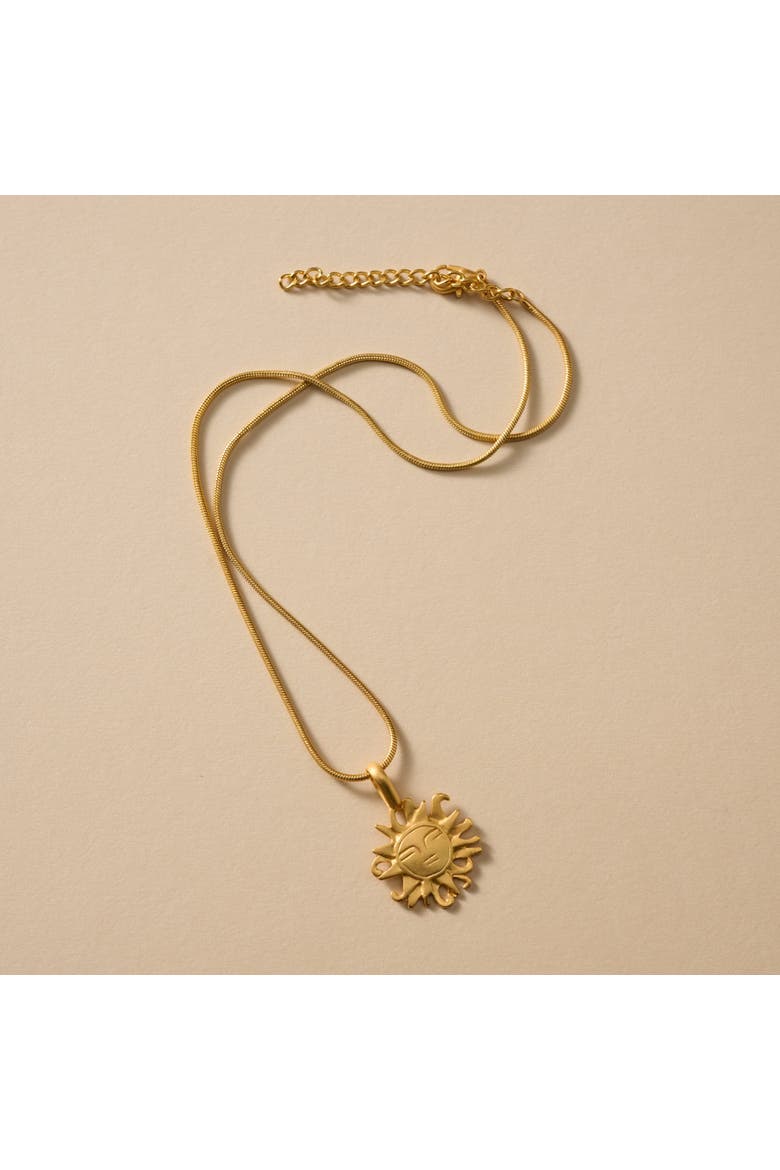 Calida Plate Sun Pendant Necklace, Alternate, color, Gold