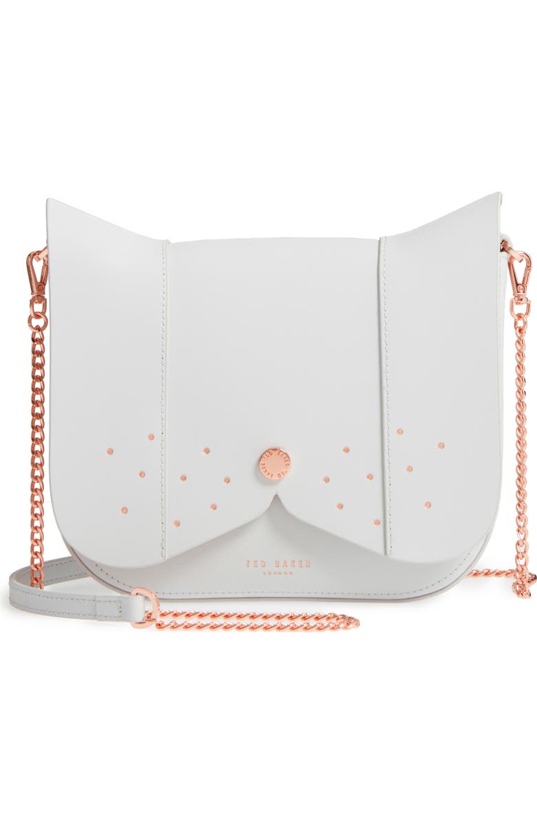 Ted Baker London Barkley Dog Leather Crossbody Bag, Main, color,