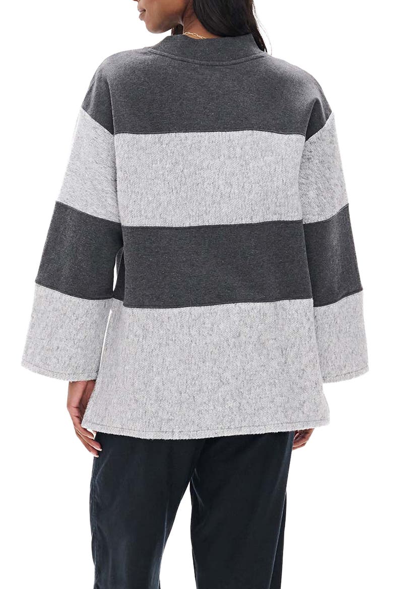 Textured Striped Long Sleeve Top, Alternate, color, DARK GREY