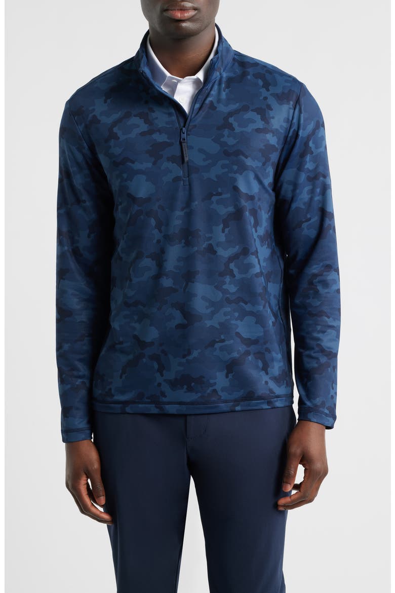 Quarter Zip Performance Golf Pullover, Main, color, TWILIGHT CAMO