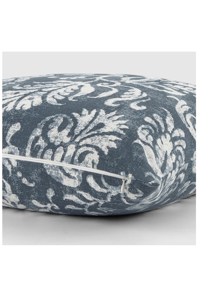 Distressed Floral Cotton Throw Pillow, Alternate, color, NAVY