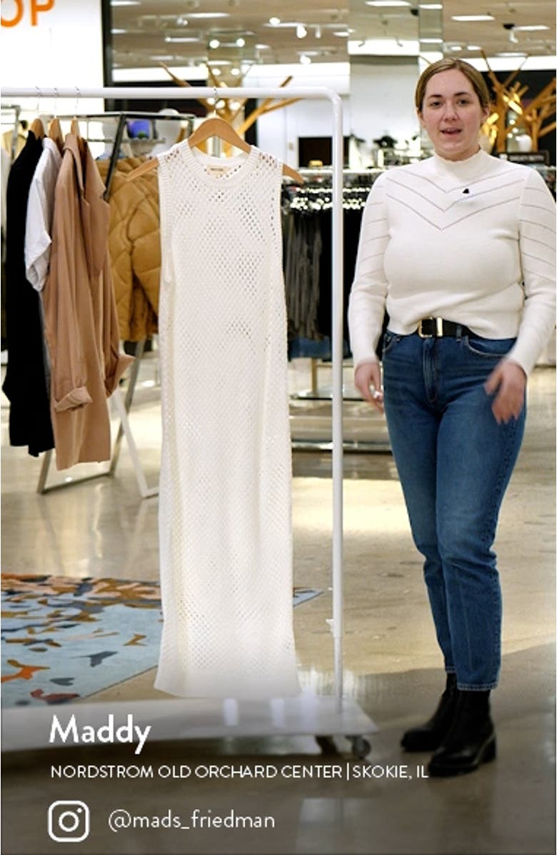 Open Stitch Sleeveless Cotton Blend Sweater Dress, sales video thumbnail