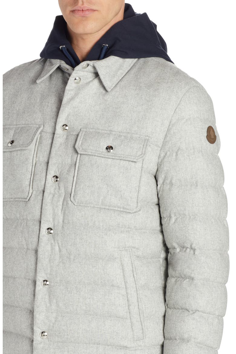 Mirmandix Quilted Flannel Down Shirt Jacket, Alternate, color, GREY