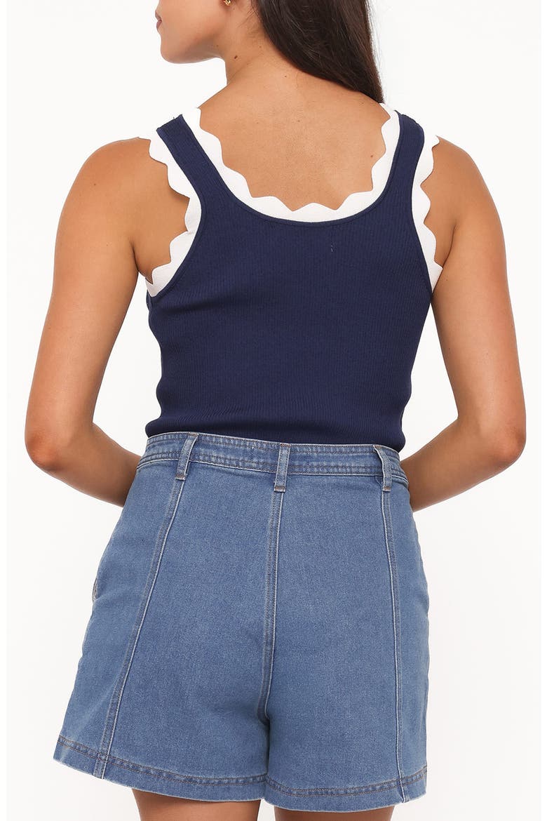 Johnson Scalloped Trim Tank, Alternate, color, NAVY WHITE