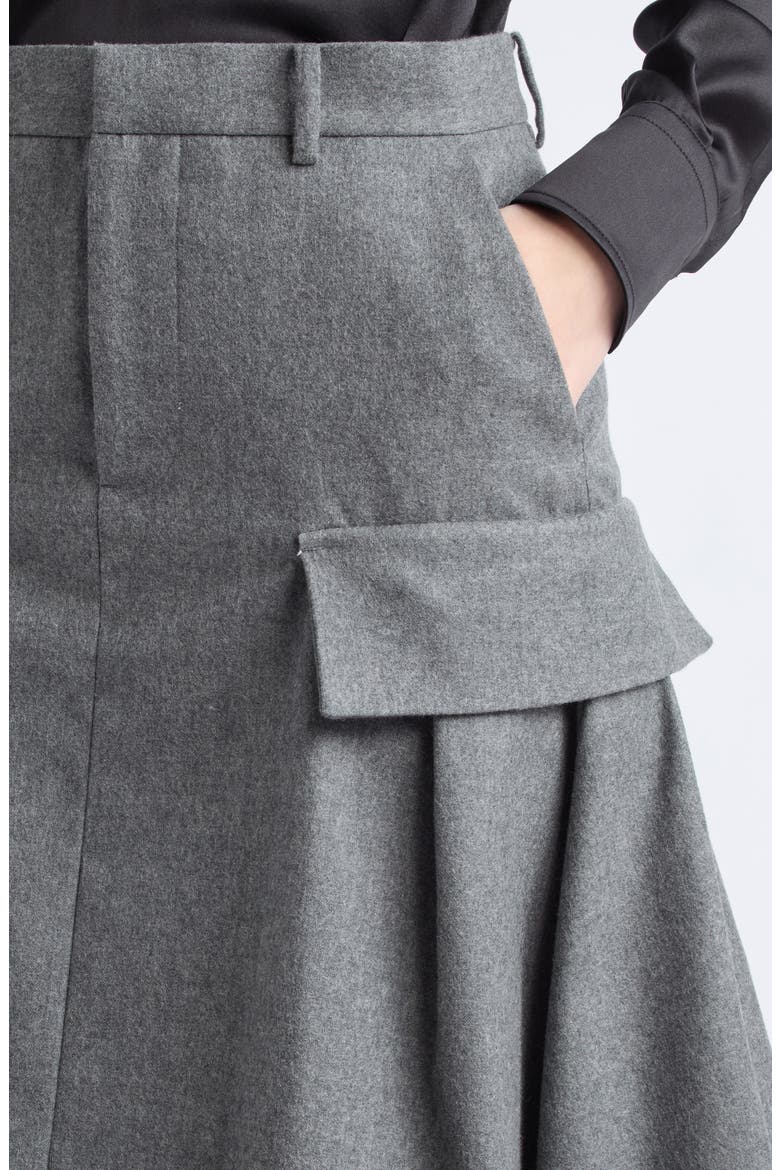 Wool Flannel Cargo Skirt, Alternate, color, GRAY
