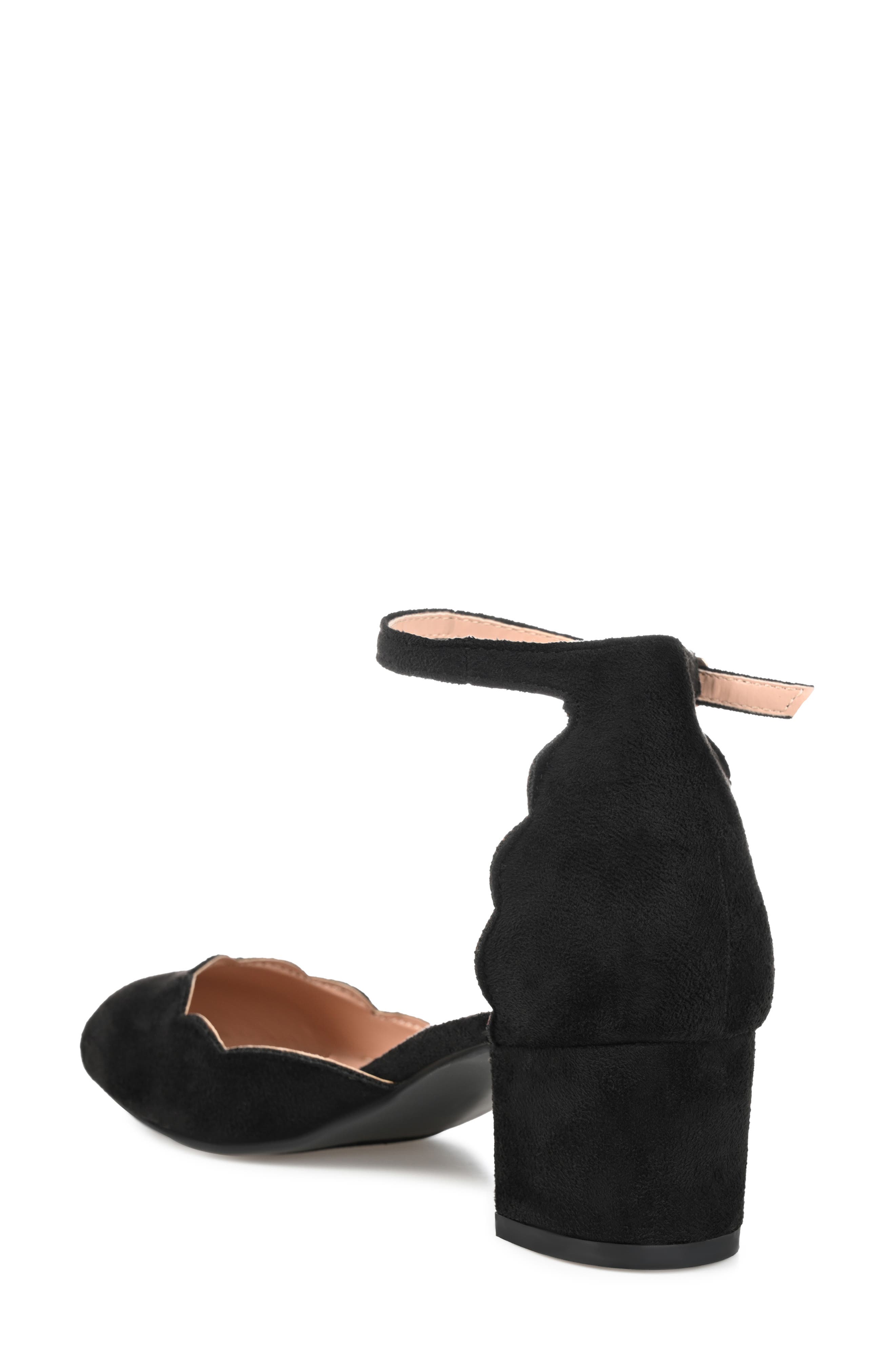 Journee Collection Edna Scallop Trim Pump, Alternate, color, Black