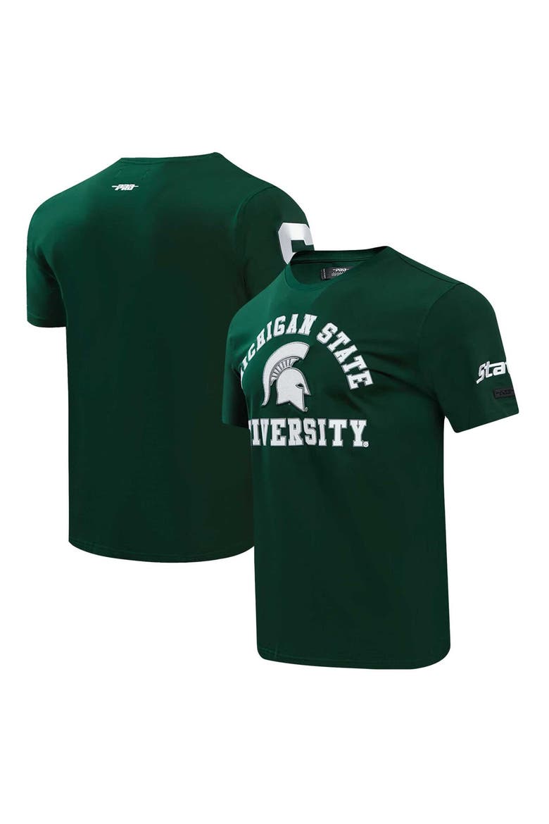 Men's Pro Standard Green Michigan State Spartans Classic Stacked Logo T-Shirt, Alternate, color, Green