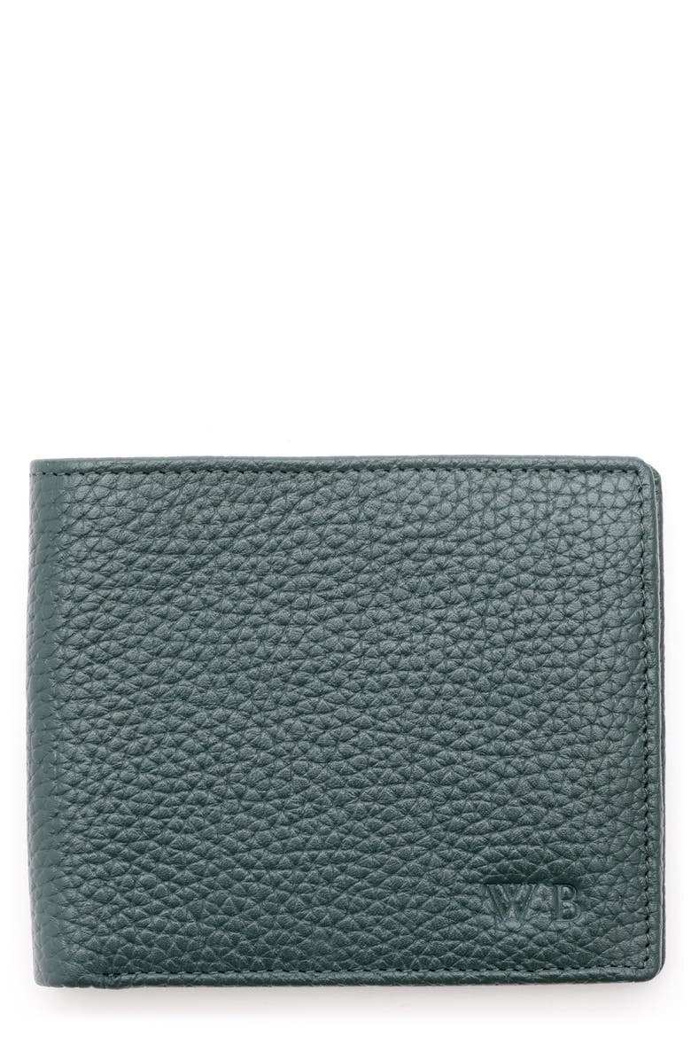 RFID Leather Bifold Wallet, Main, color, DARK GREEN