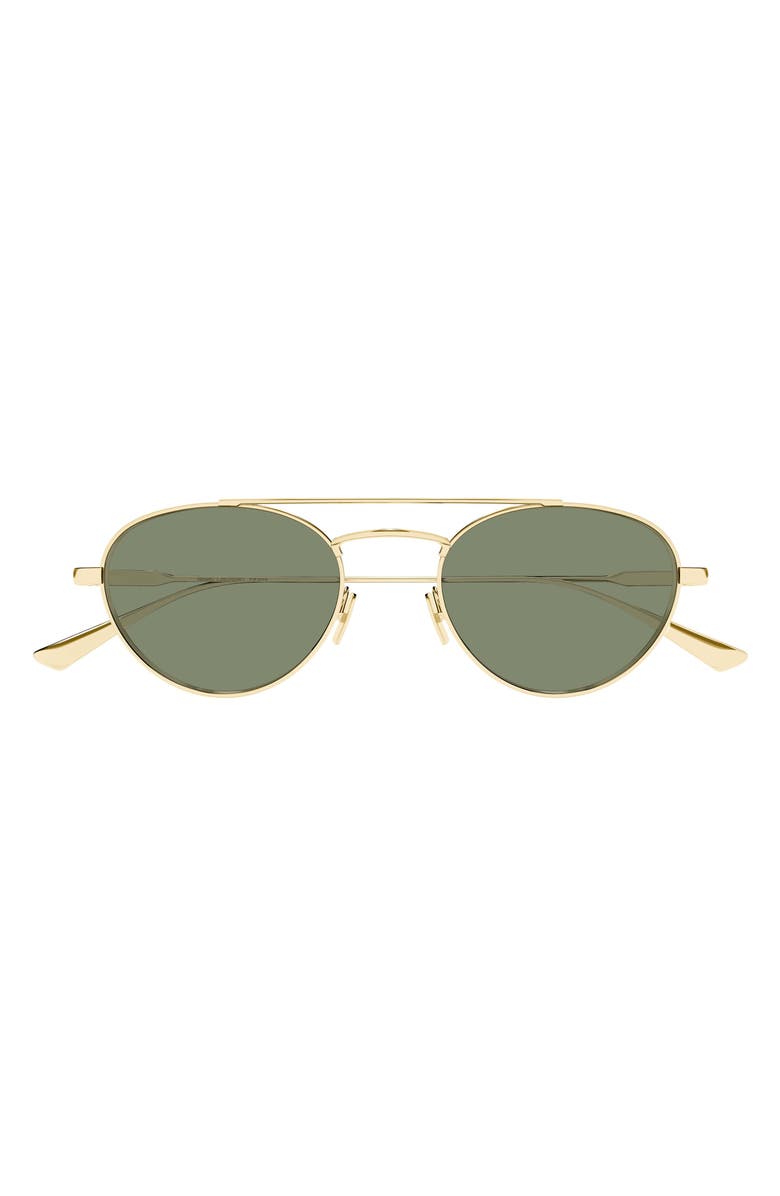 Saint Laurent 51mm Round Sunglasses, Main, color, Gold