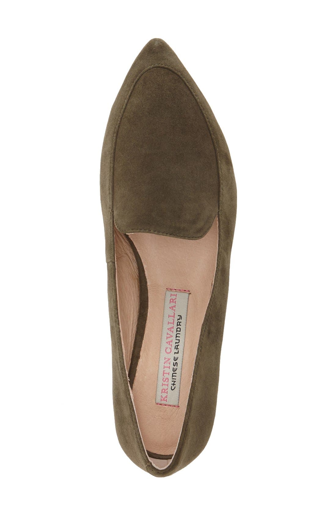 'Chandy' Loafer, Alternate, color, OLIVE SUEDE