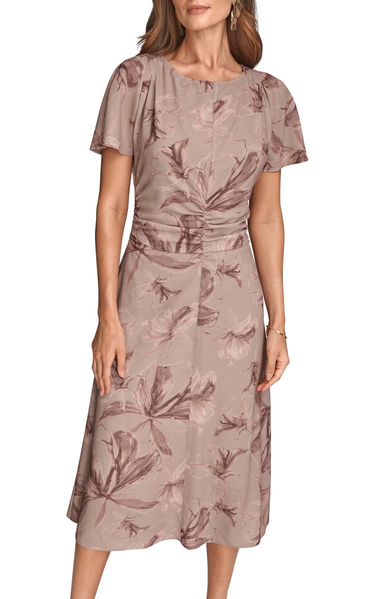 Donna Karan New York Floral Print Midi Dress, Alternate, color, Nolita Combo