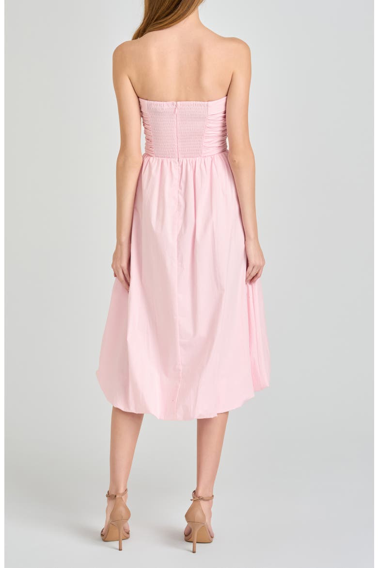 Katherine Bubble Hem Stretch Cotton Midi Dress, Alternate, color, LIGHT PINK