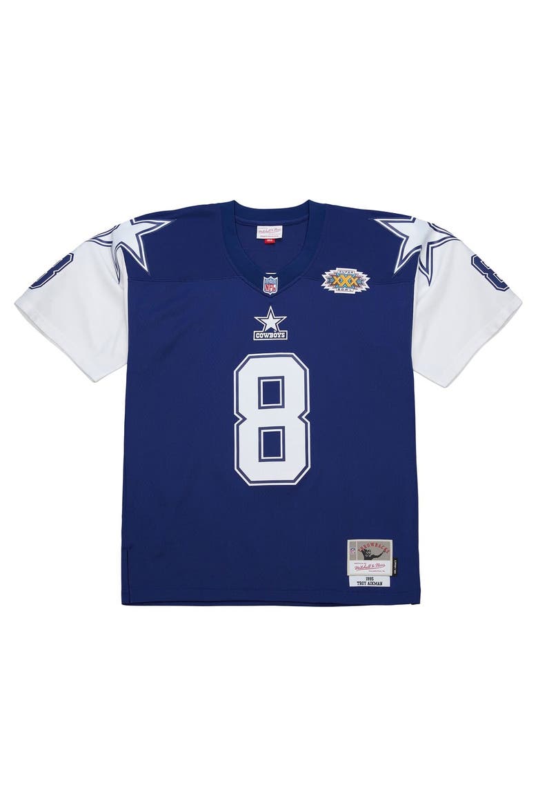 Men's Mitchell & Ness Troy Aikman Navy Dallas Cowboys 1995 Legacy Replica Jersey, Alternate, color, Navy