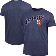 Champion Men's Champion Navy San Diego Padres Cooperstown Wordmark Lockup Tri-Blend T-Shirt