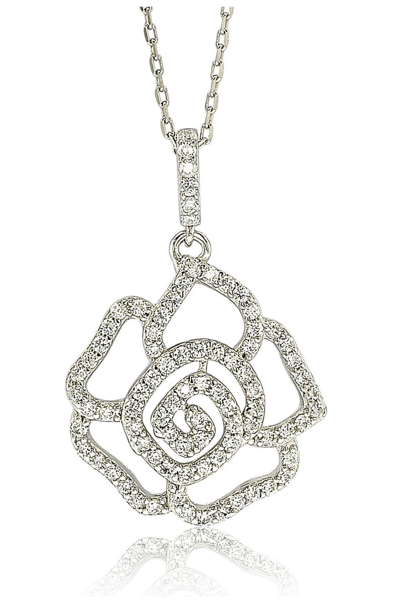 SUZY LEVIAN CZ Flower Pendant Necklace, Alternate, color,