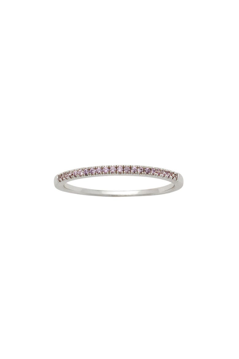 Birthstone Stacking Ring, Main, color, SILVER JUNE
