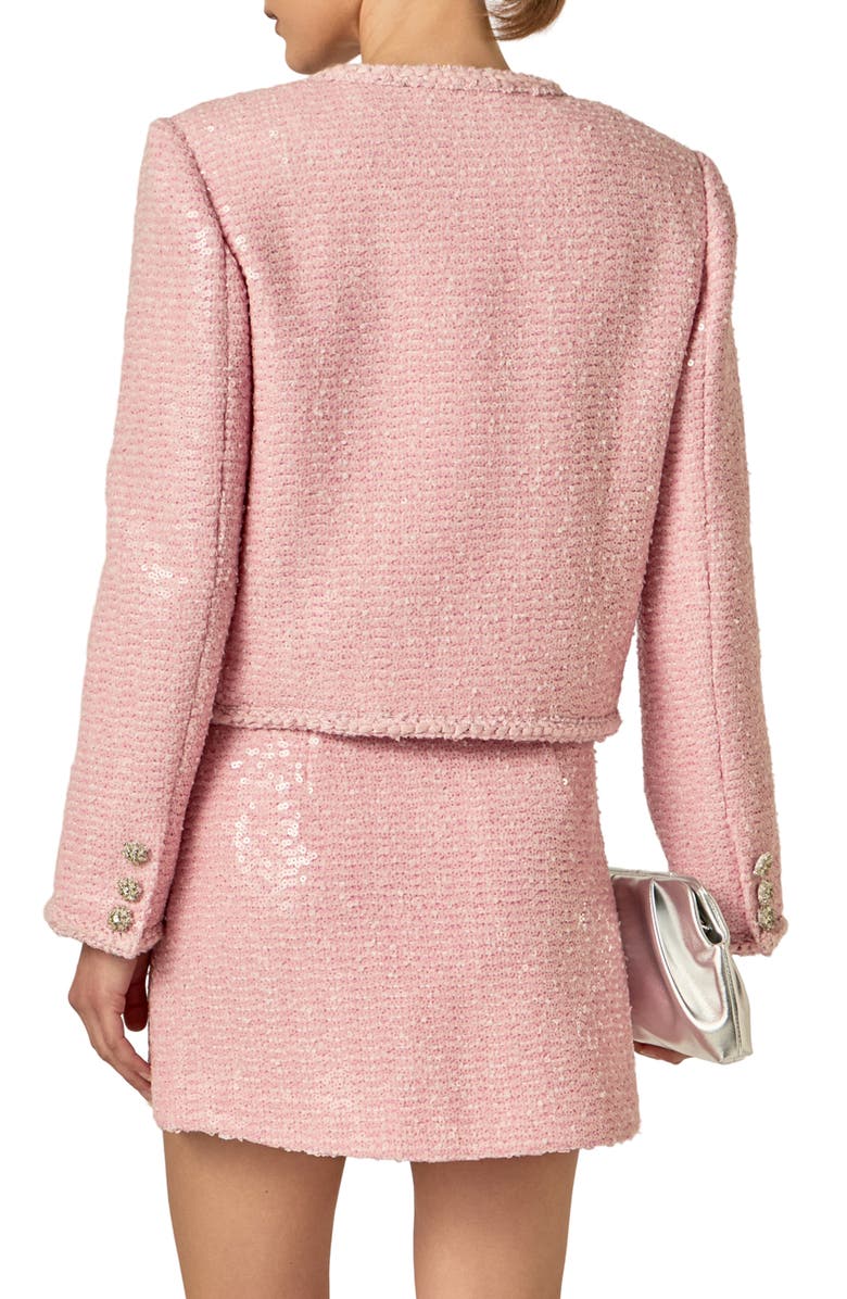 English Factory Sequin Tweed Jacket, Alternate, color, 