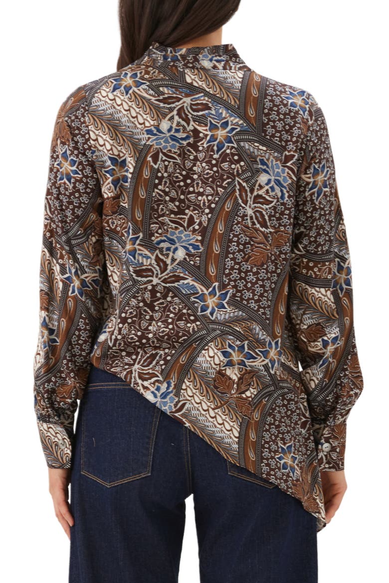 Double Layer Wrap Top, Alternate, color, BROWN PRINT