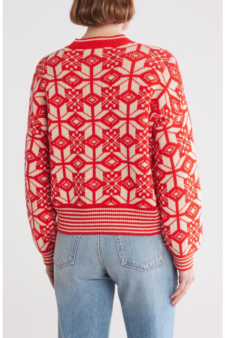 The Snowflake Pullover Sweater, Alternate, color, ALPINE SPICE