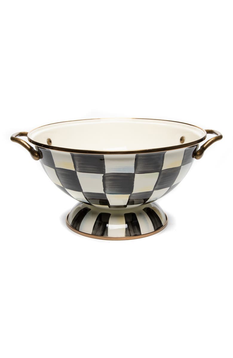 MACKENZIE CHILDS Courtly Check Enameled Steel Almost Everything Bowl, Main, color, Black/ White