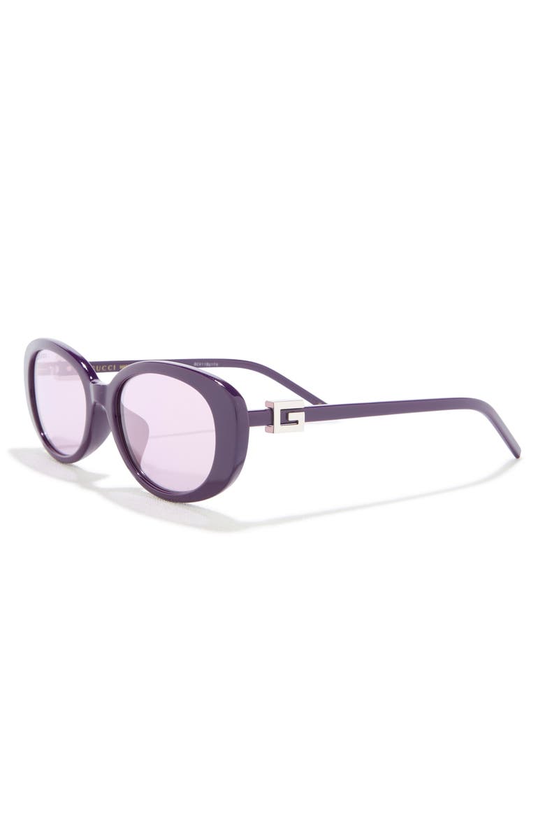 Gucci 55mm Oval Sunglasses, Alternate, color, Violet Violet Violet