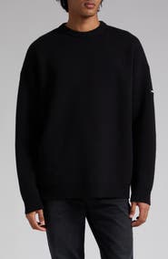 Balenciaga Oversize Double Face Wool Blend Crewneck Sweater