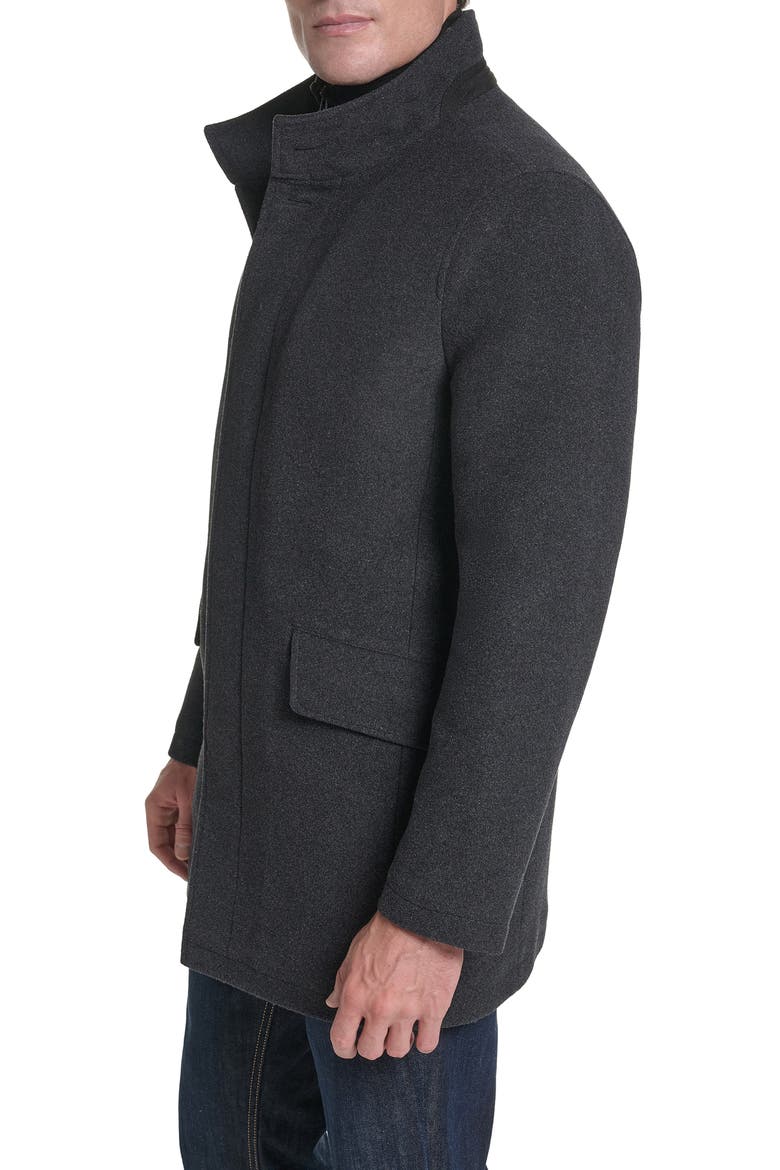 Shirt Collar Wool Blend Top Coat, Alternate, color, CHARCOAL