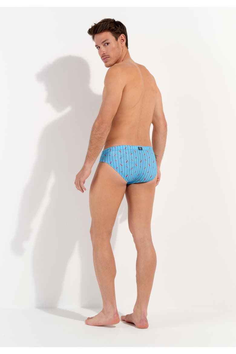 Espelette Swim Mini Briefs, Alternate, color, Turquoise Print