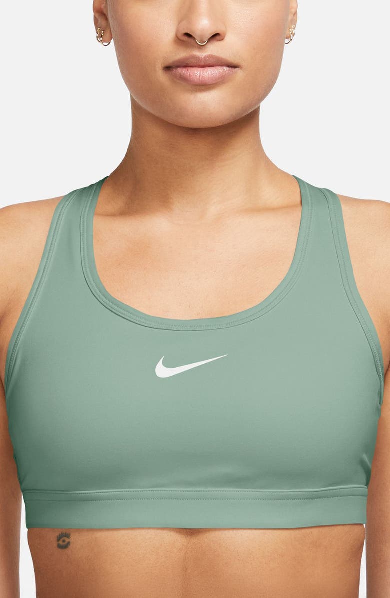 Nike Dri-FIT Swoosh Medium Support Padded Sports Bra, Main, color, Steam/ White