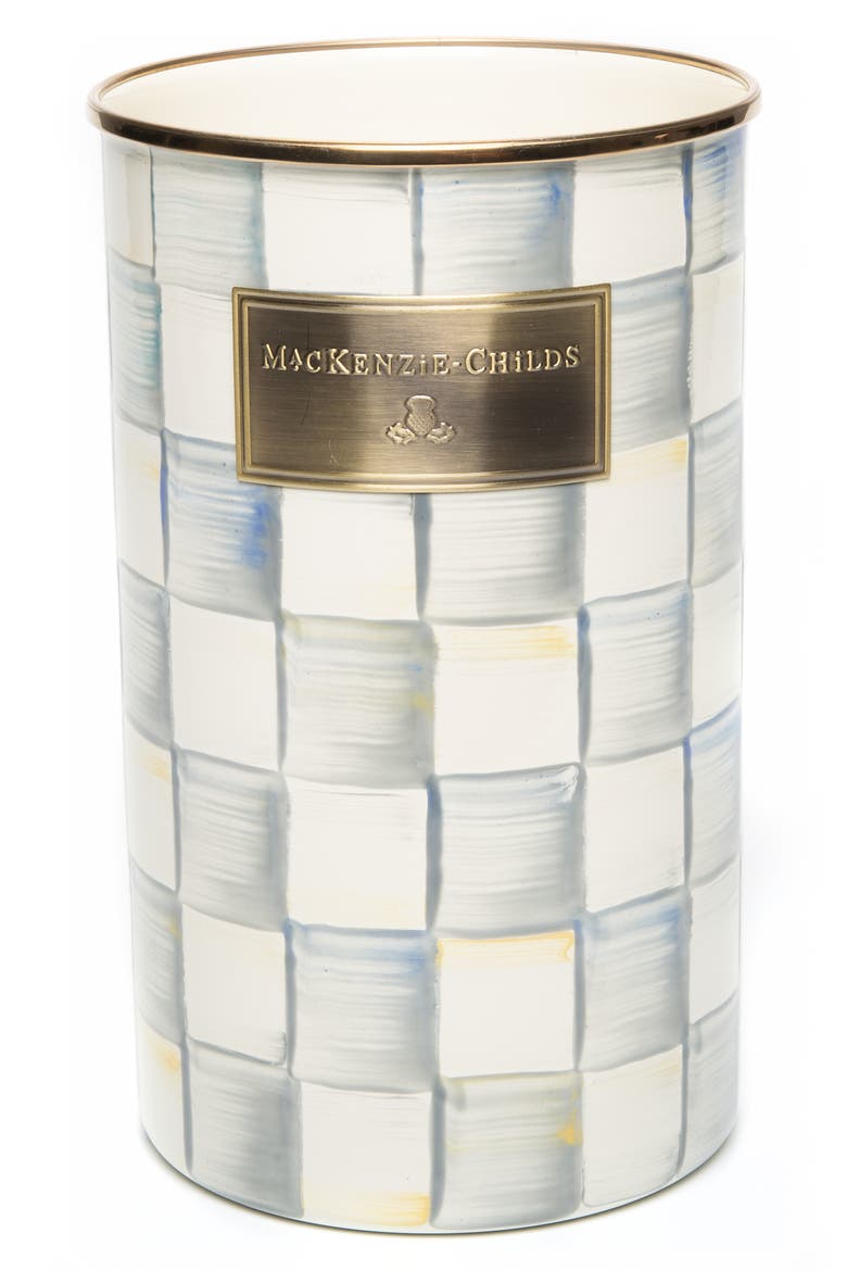 Sterling Check Utensil Holder, Main, color, GREY/ WHITE