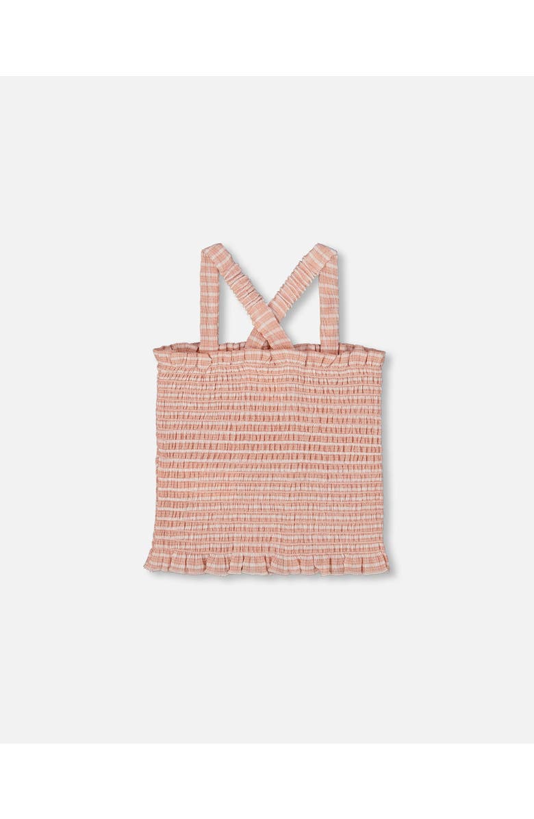 Deux par Deux Little Girl's Smocked Tank Top Light Old Pink, Alternate, color, 