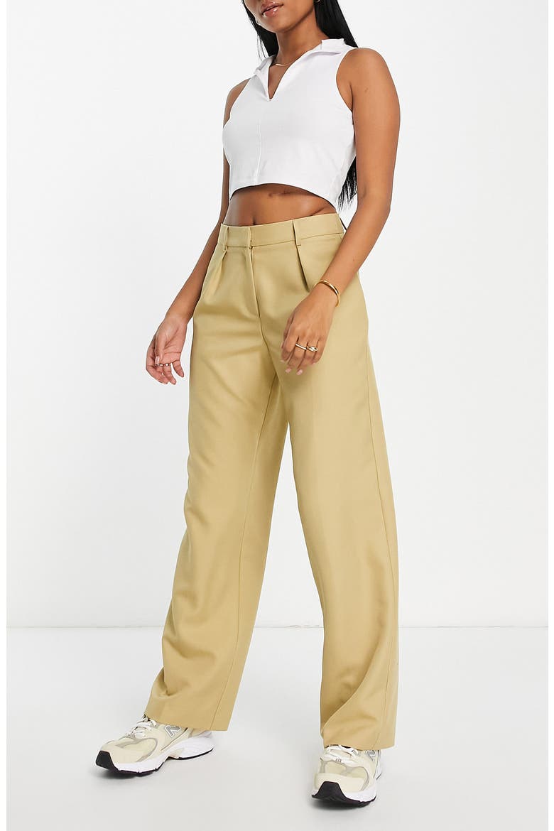 Everyday Pleated Slouchy Trousers, Alternate, color, STONE