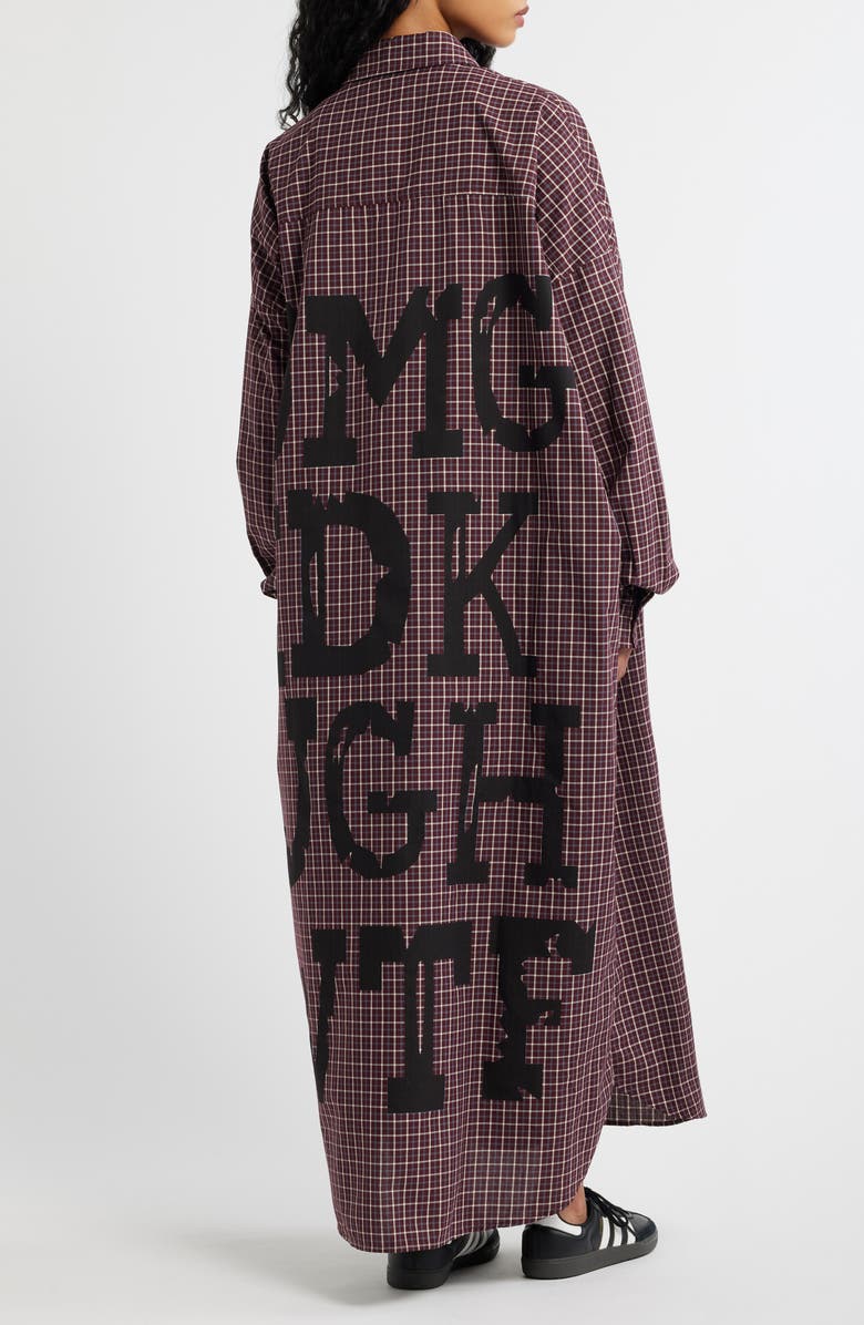 Dressed in Lala Lala Long Sleeve Button-Up Shirt, Alternate, color, Maroon Plaid