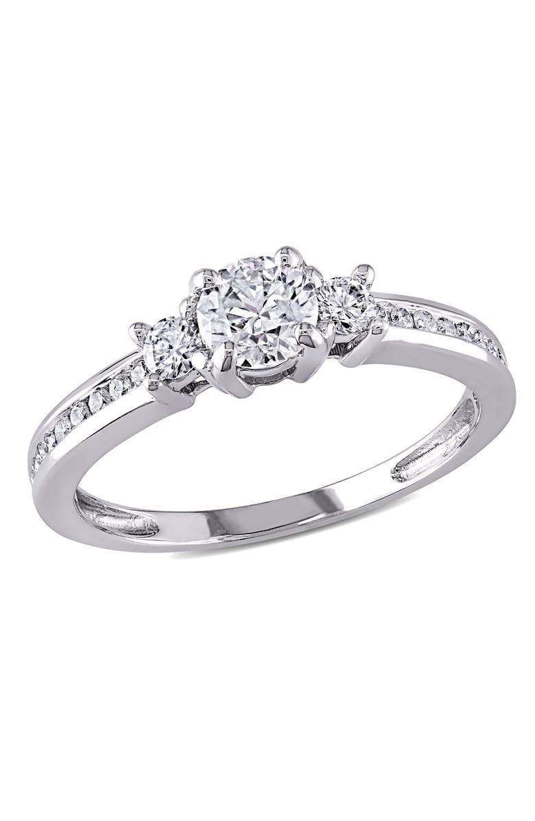 Julianna B. Diamond Channel Set 3-Stone Ring 14k, Main, color, 14K White Gold
