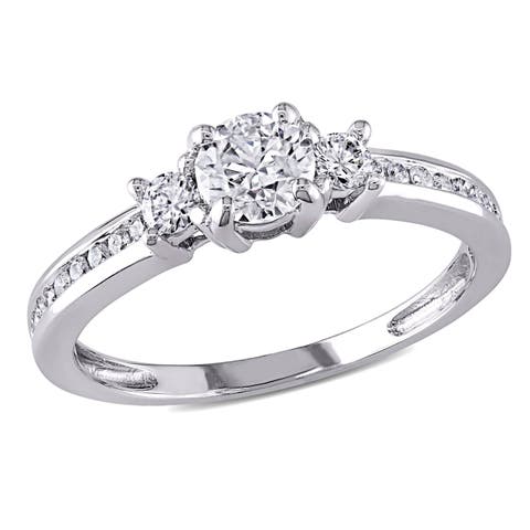 Diamond Channel Set 3-Stone Ring 14k