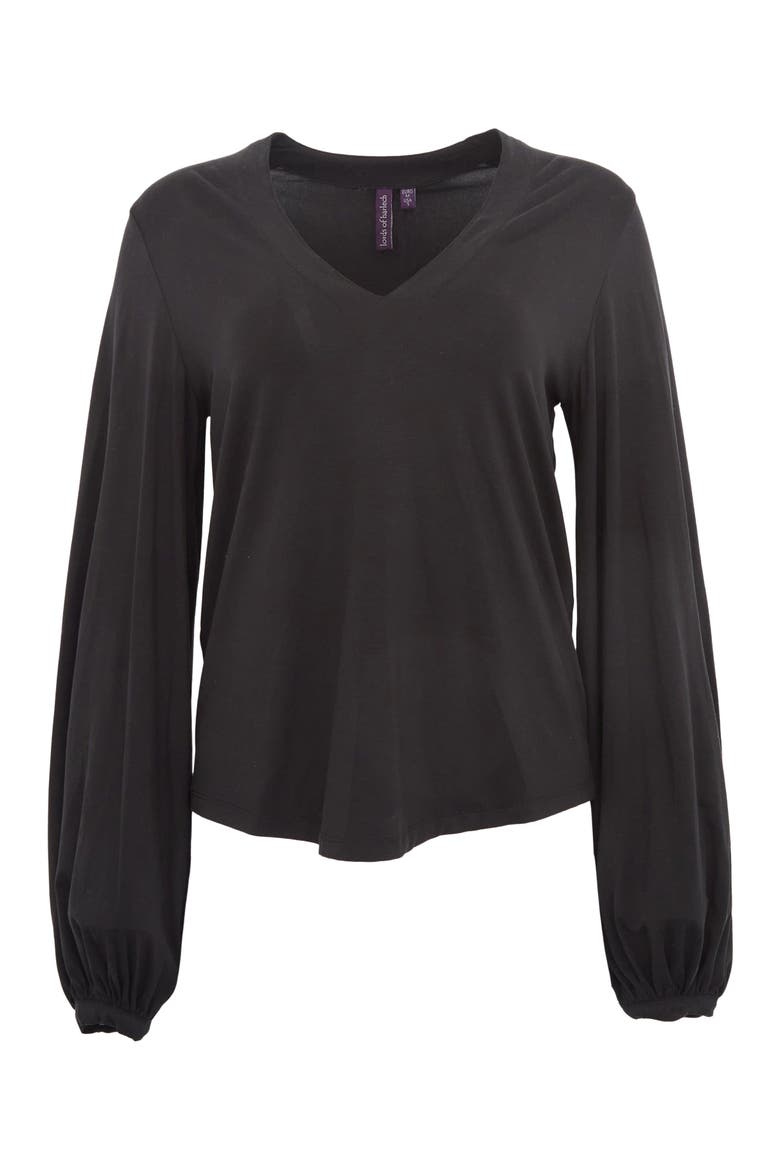 Val Long Sleeve V-neck Top, Main, color, Black