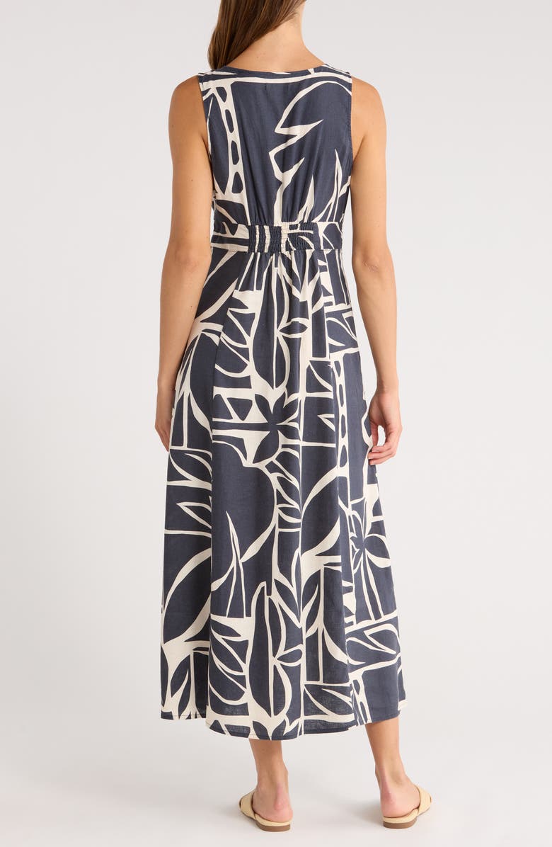 Marine Layer Camila Printed Sleeveless Hemp Blend Maxi Dress, Alternate, color,