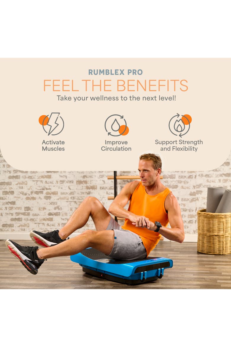 Rumblex pro 4D Motion Vibration Plate Exercise Machines for Lymphatic Drainage Fat Burn & Toning Triple Motor Technology, Alternate, color, Blue