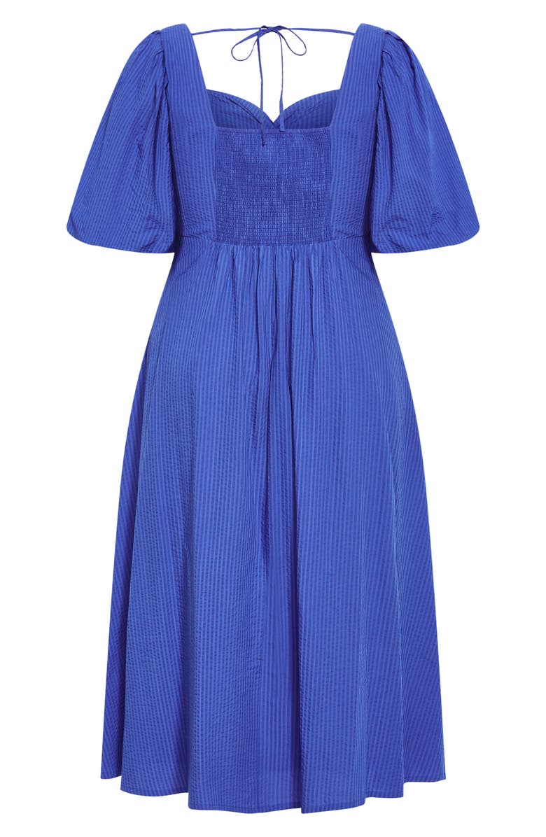 City Chic Hermione Puff Sleeve Empire Waist Maxi Dress, Alternate, color, Sky Blue