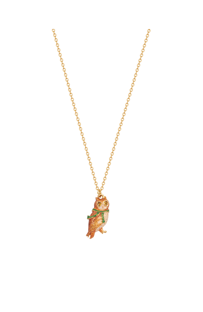 Fable England Cosy Owl Gold Chain Necklace, Main, color, Gold