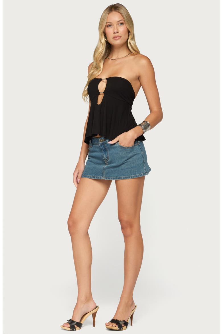 Nikita Keyhole Cutout Strapless Top, Alternate, color, BLACK