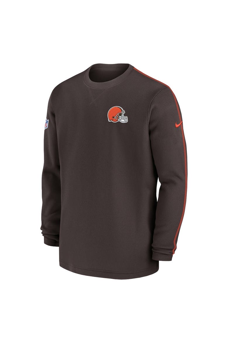 Men's Nike Brown Cleveland Browns 2024 Sideline Coaches Long Sleeve Top, Alternate, color, Brown