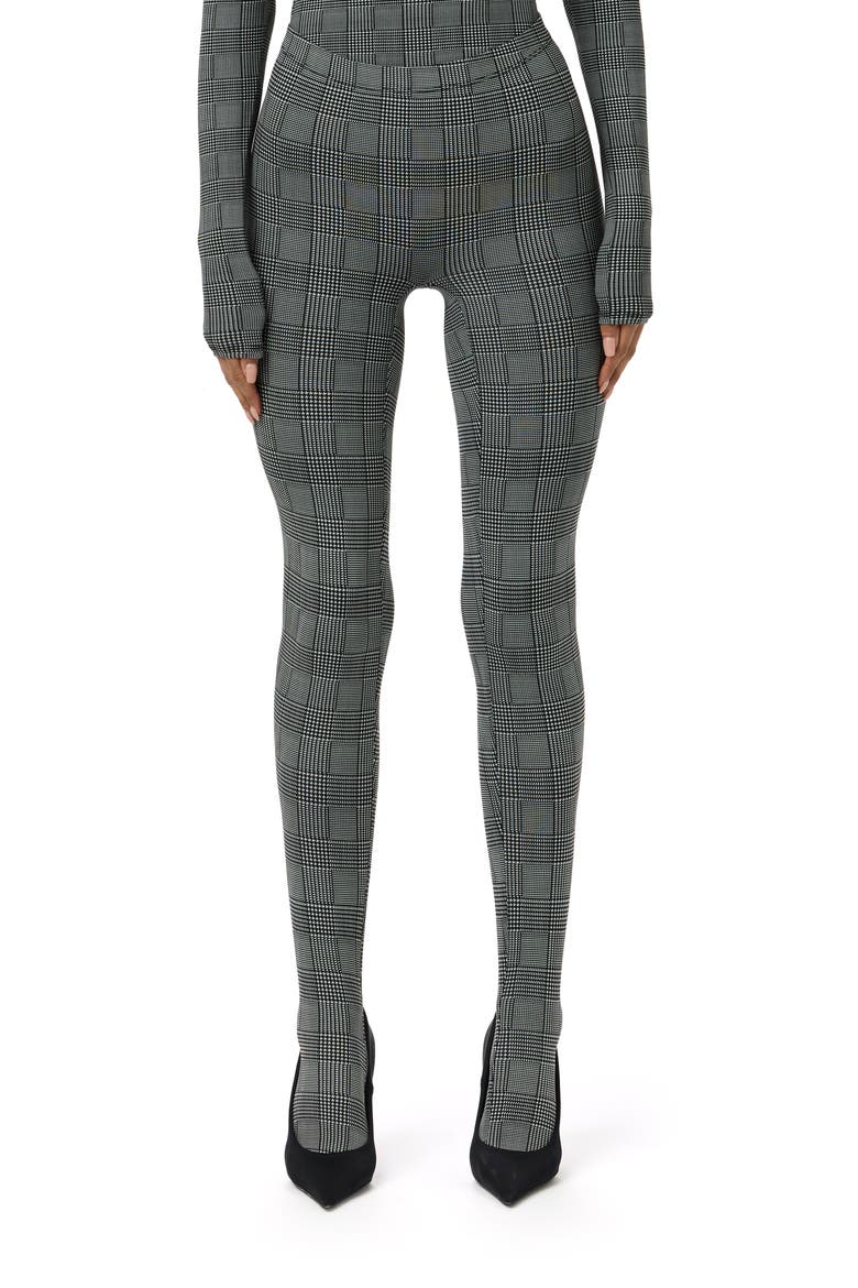 Print Toe Leggings, Main, color, HOUNDSTOOTH PLAID