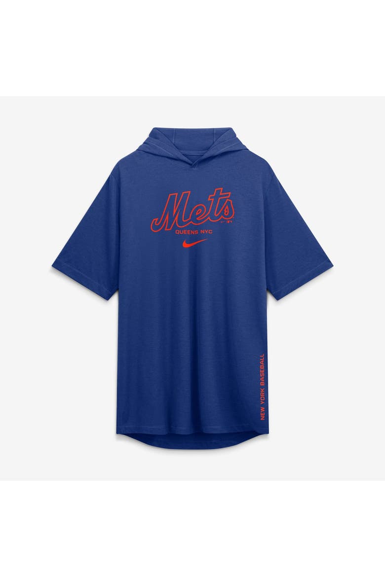 Men's Nike Royal New York Mets Arched Wordmark Tri-Blend Hooded T-Shirt, Alternate, color, Royal