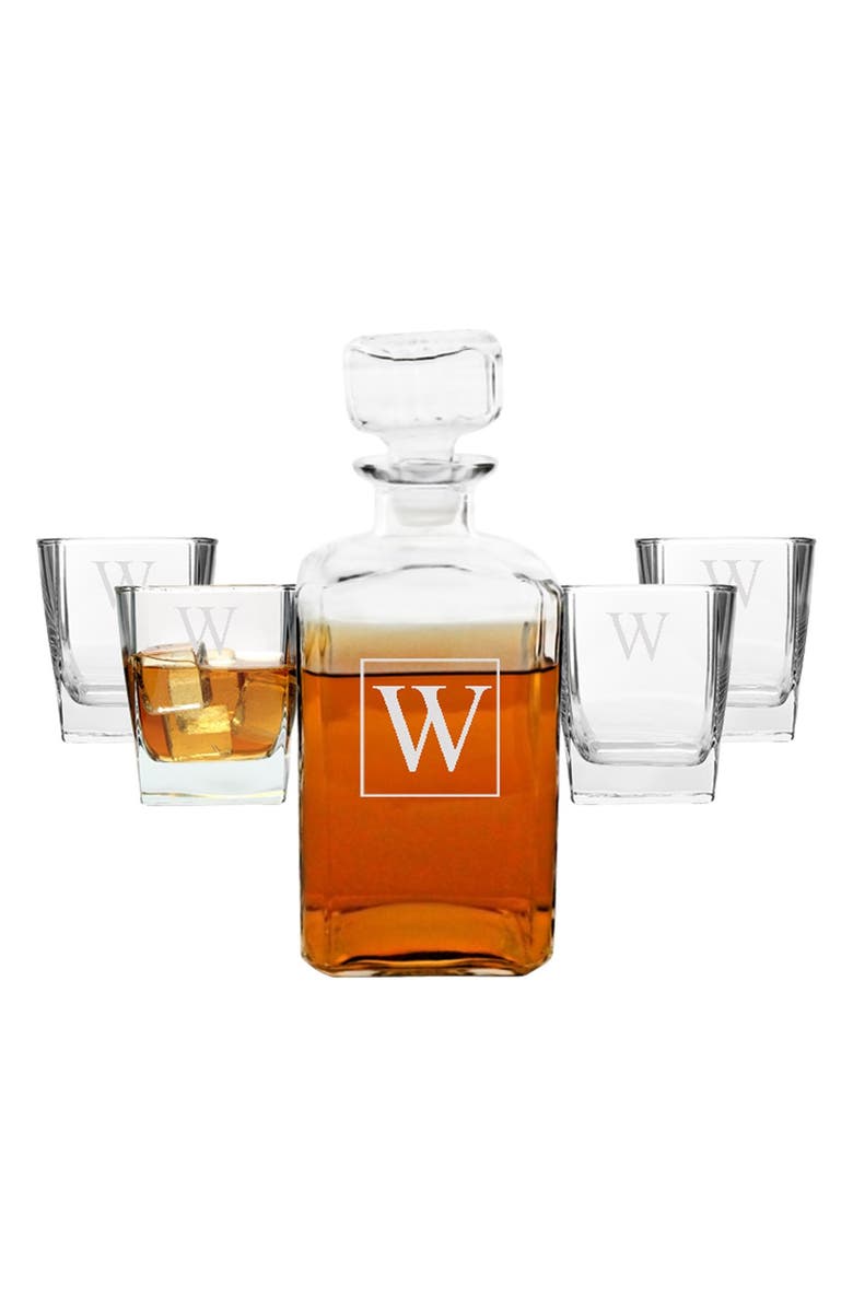 Cathy's Concepts Monogram Five-Piece Decanter Set, Alternate, color, 