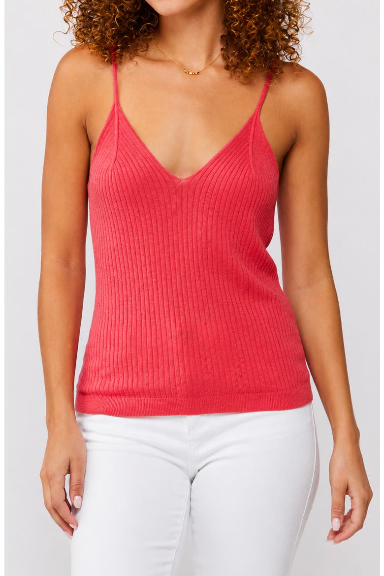 Tavey Rib Knit Camisole, Main, color, SUGAR CORAL