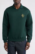 Lacoste Made in France Badge Accent Johnny Collar Polo Sweatshirt