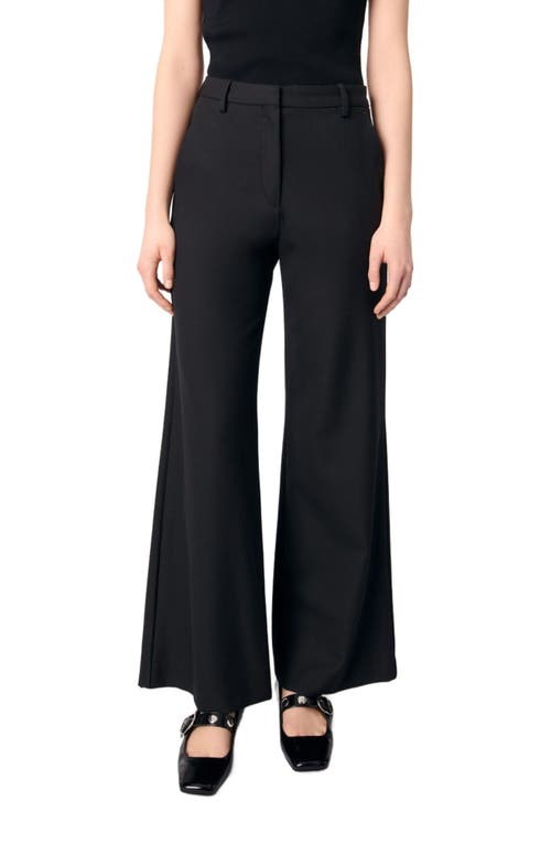 Maje Flared Tailored Trousers In Black