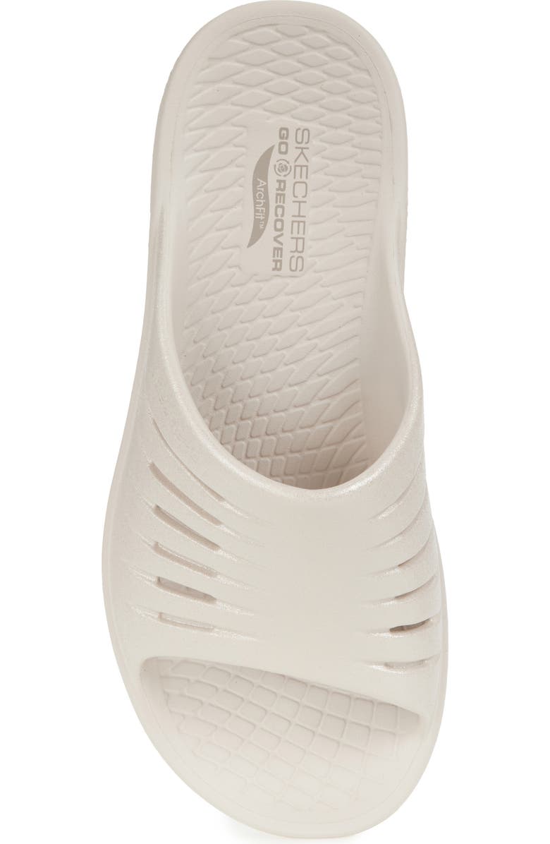 SKECHERS Go Recover Refresh Glam Up Slide Sandal, Alternate, color, Natural